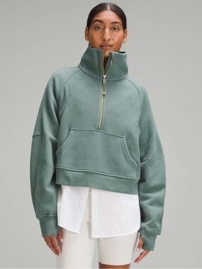 Lululemon Half-Zip Pullover Sweater in Sage Green
